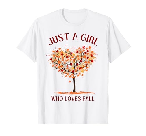 Nur EIN Mädchen, das Herbst liebt, orange, rot, gelb, herbstlich T-Shirt von American Fall theme outfit for Women Teens Girls