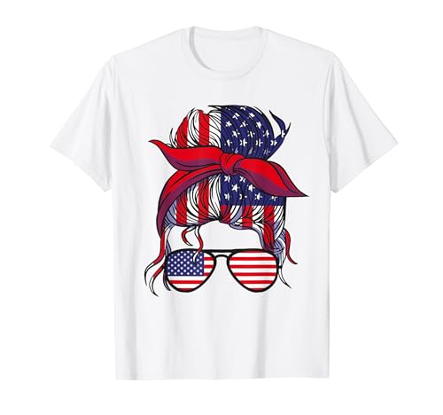 Bandana USA Kopftuch Sonnenbrille Mädchen T-Shirt von American Flag Patriotic Babe