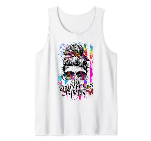 Zero Fucks Given Skull Damen Flagge Skelett Regenbogen Art Tank Top Zero Fucks Given Skull Damen Flagge Skelett Regenbogen Art Tank Top von American Flag Skull Art Zero Fucks Given