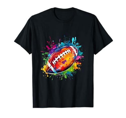 American Football Designs Shop - Unisex Football T-Shirt Schwarz Klein Halbarm Classic Unisex Winter Sport NFL Footballfans Footballspieler Kinder Erwachsene von American Football Designs Shop