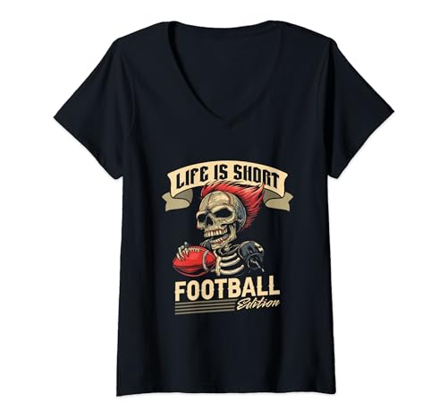 Damen Footballer Footballspieler - American Football T-Shirt mit V-Ausschnitt von American Football Geschenke & Ideen
