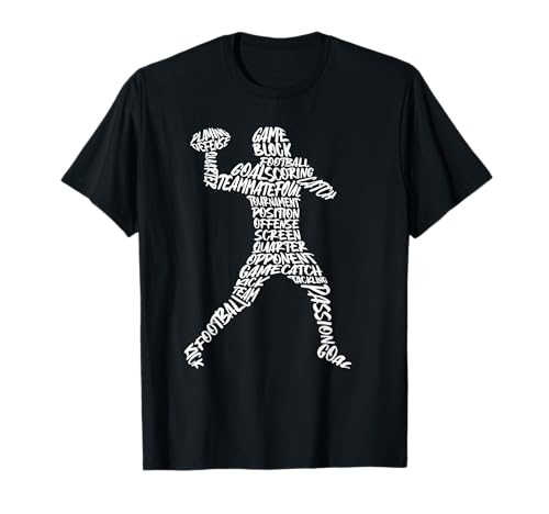 American Football Typografie Kinder Jungen Herren Football T-Shirt von American Football Spieler Designs Footballspieler