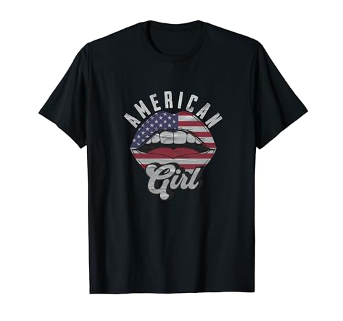 American Girl Happy 4th Independence Day Lippen-Design T-Shirt von American Girl Happy 4th Independence Day Lips
