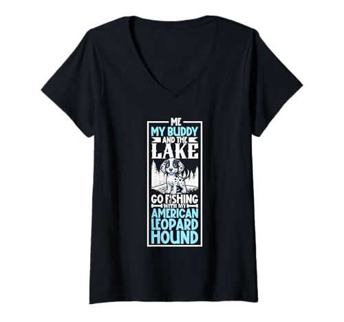 Damen Angeln und American Leopard Hound T-Shirt mit V-Ausschnitt Damen Angeln und American Leopard Hound T-Shirt mit V-Ausschnitt von American Leopard Hound Designs