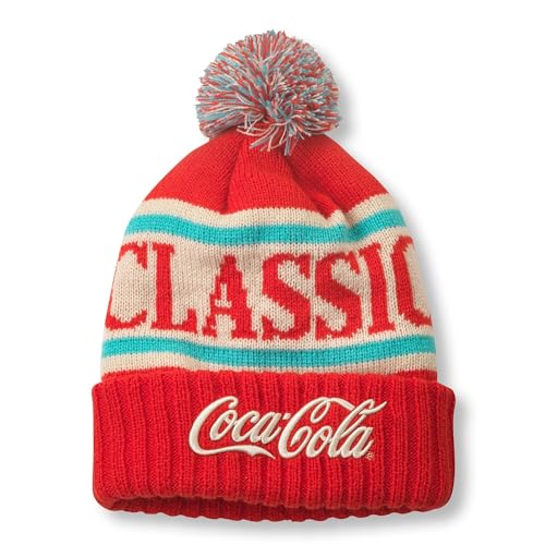 AMERICAN NEEDLE Coke Coca Cola Classic Pillow Line Strickmütze, Rot/Elfenbein/Blaugrün (23012A-COKE-RDIVTE), Rot/Elfenbein/Blaugrün, Einheitsgr��e von American Needle