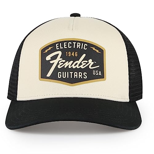 AMERICAN NEEDLE Fender Guitars Offiziell lizenzierte Musikmütze OSFA verstellbar Neu, Sinclair (Schwarz/Elfenbein), Einheitsgröße von American Needle