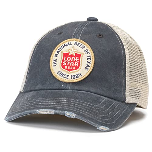 AMERICAN NEEDLE Orville Beer Brand Verstellbare Snapback Baseballmütze (23001A-Beer-Parent), Stone/Navy (Lone Star), Einheitsgröße von American Needle