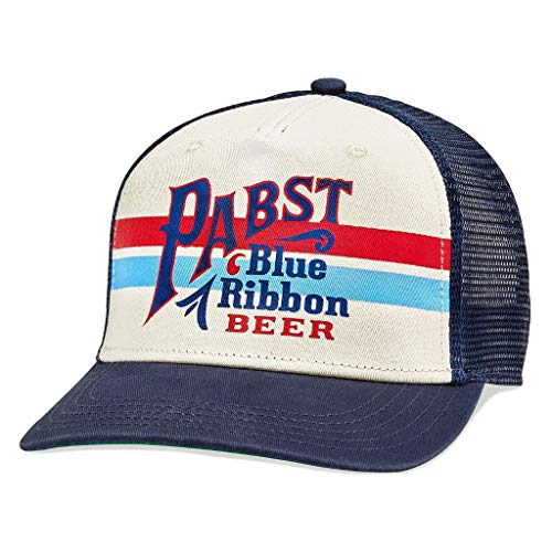 AMERICAN NEEDLE Pabst Blue Ribbon Beer Collection Verstellbarer Hut Herren OSFA, Marineblau/Elfenbein, Einheitsgröße von American Needle