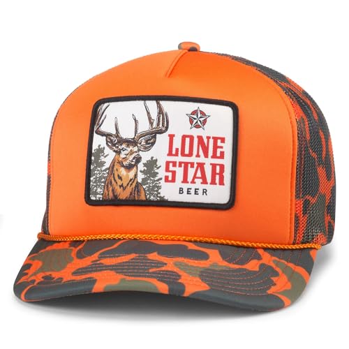 AMERICAN NEEDLE Texas Lone Star Beer Patch Unisex verstellbare Snapback Baseballmütze, Orange (Mallard Foamy), Einheitsgröße von American Needle