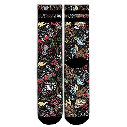 American Socks Aloha - Mid High Signature Series L/XL - Sportsokken voor heren en dames, Crossfit-sokken, Padel-sokken, Running-sokken, Fiets-, Fiets- en Skate-sokken. von American Socks