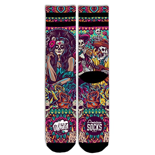 American Socks Game Over - Mid High L/XL (IT, Numero, 42, 47, Regular, Regular, Día de los muertos) (DE/NL/SE/PL, Numerisch, 36, 41, Regular, Regular, Día de los muertos) von American Socks