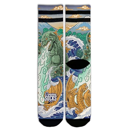 American Socks Kaiju King Socken, Unisex, einzigartiges und lustiges Design, Absorptionstechnologie, Kaiju King, S/M American Socks Kaiju King Socken, Unisex, einzigartiges und lustiges Design, Absorptionstechnologie, Kaiju King, S/M von American Socks