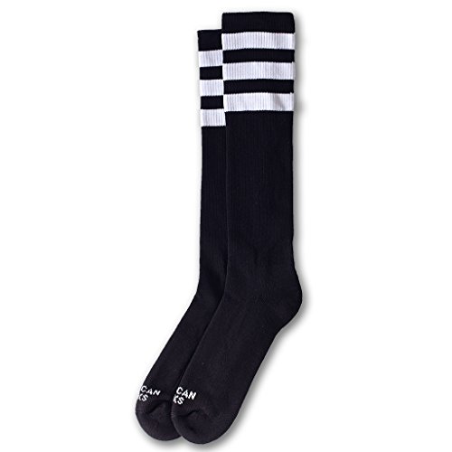 American Socks Back in Black - Knee High - Sportsocken für Männer und Frauen, Crossfit-Socken, Padelsocken, Laufsocken, Fahrrad-, Fahrrad- und Skatesocken. von American Socks