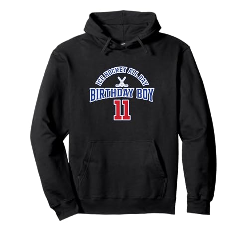 Happy 11th Birthday Boy Eishockey All Day Birthday Party Pullover Hoodie von American Sport Kid Costume For Hockey Fans