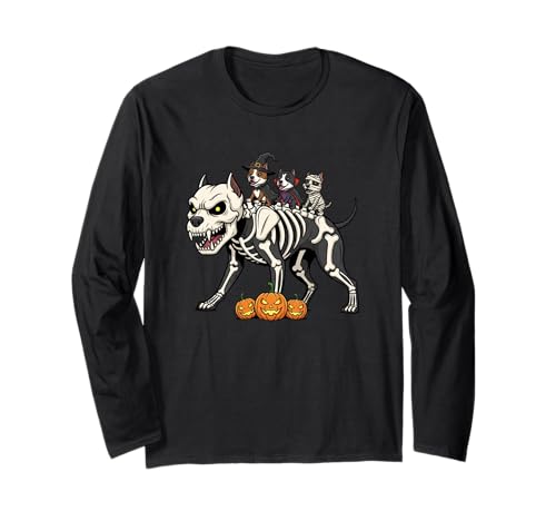 American Staffordshire Terrier Halloween Kinder Herren Damen Langarmshirt von American Staffordshire Terrier Halloween Boy Girl