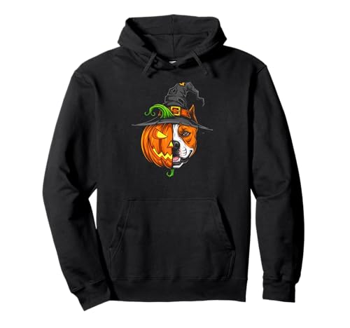American Staffordshire Terrier Kürbis Halloween Herren Damen Pullover Hoodie von American Staffordshire Terrier Halloween Pumpkin