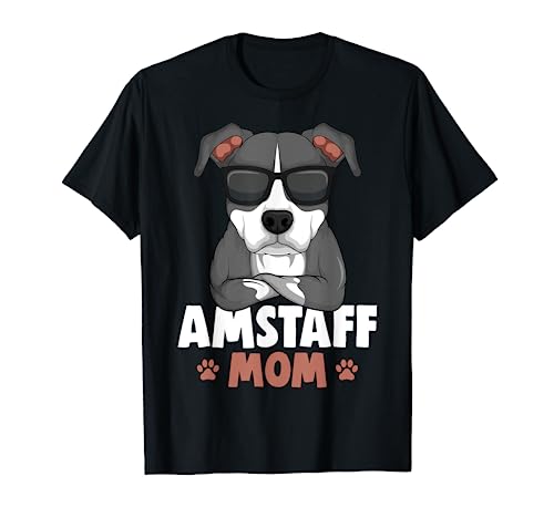 American Staffordshire Terrier Amstaff Mom Hunde Mama T-Shirt von American Staffordshire Terrier Hunde Geschenke