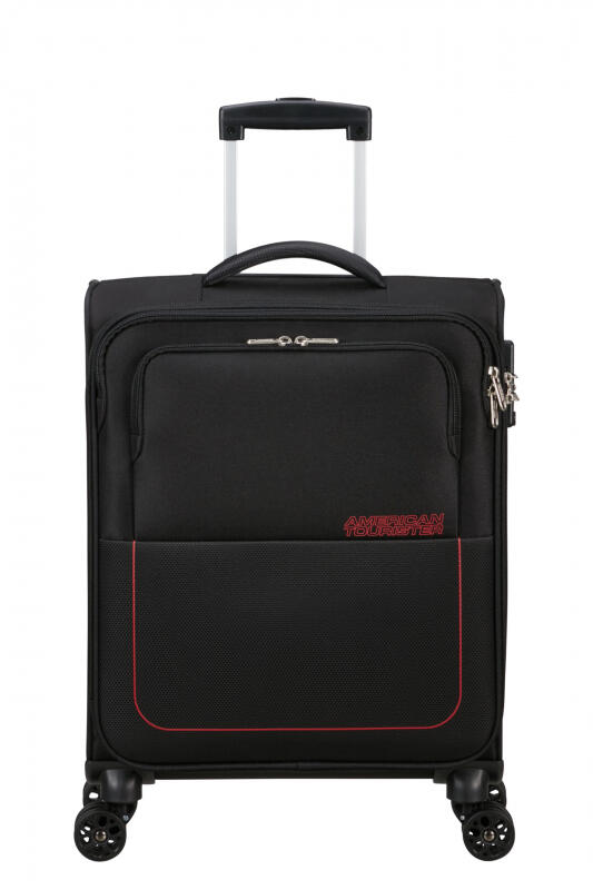 American Tourister - American Tourister Air Wave Spinner 66cm 3,2kg 68/74l erweiterbar black/red Schwarz von American Tourister