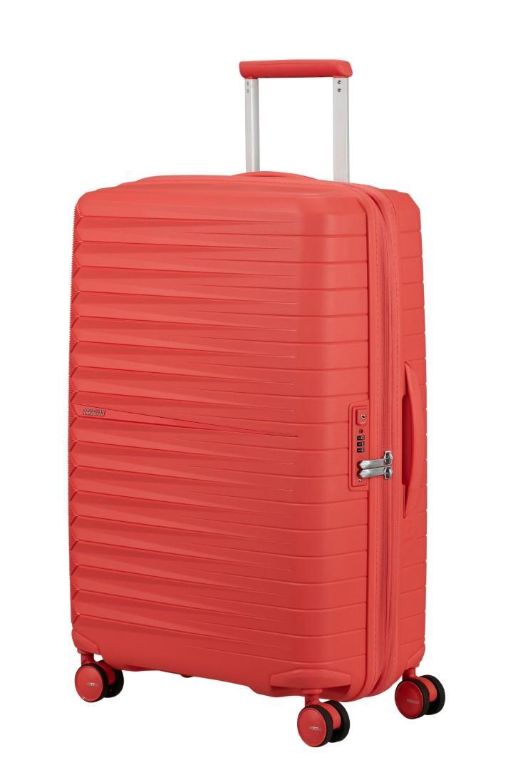 American Tourister - FASTWORWARD 4Rad-Schalentrolley Spinner 68 Exp Sunset Coral Pink von American Tourister