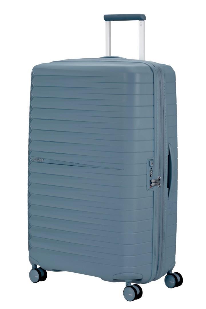 American Tourister - FASTWORWARD 4Rad-Schalentrolley Spinner 78 Exp Steel Blue Blau von American Tourister