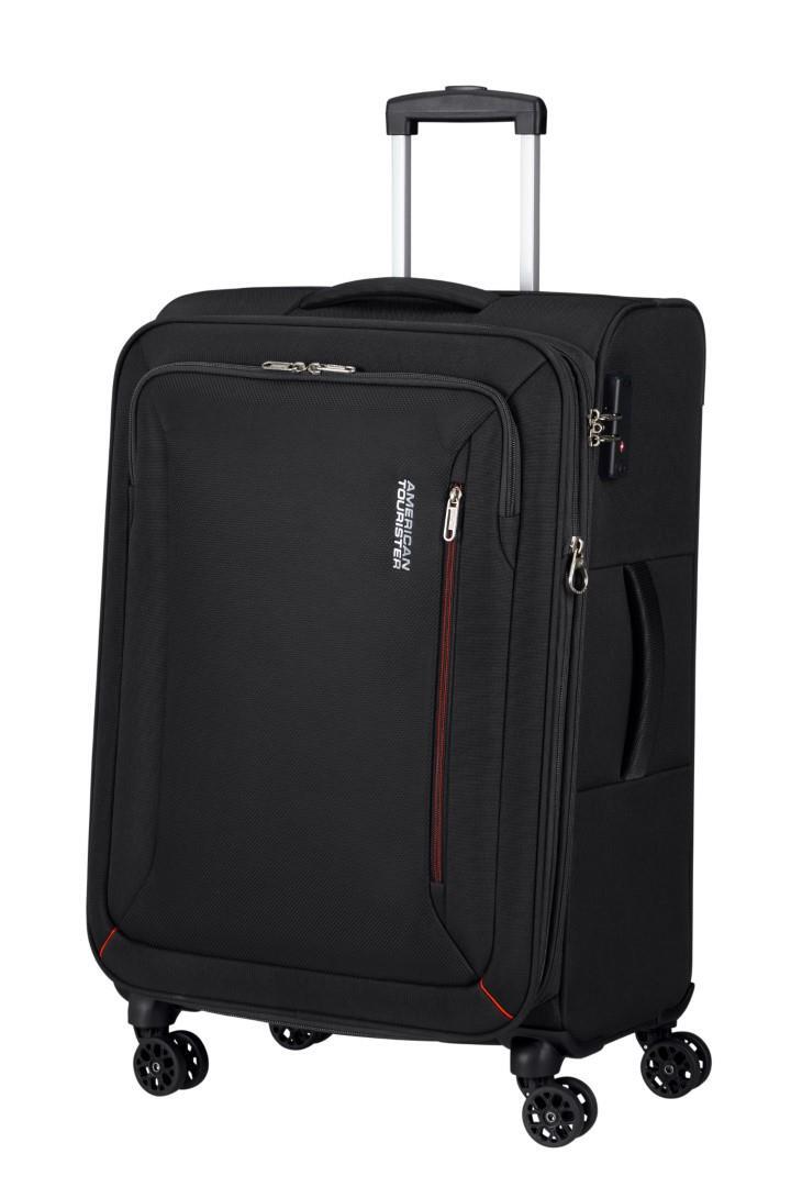American Tourister - HYPERSPEED 4Rad-Weichgepäcktrolley Spinner 68 Jet Black Schwarz von American Tourister