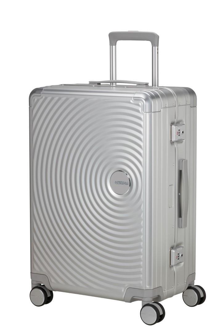 American Tourister - SOUND BOX ALU 4Rad-Schalentrolley Spinner 68 Silver Silber von American Tourister