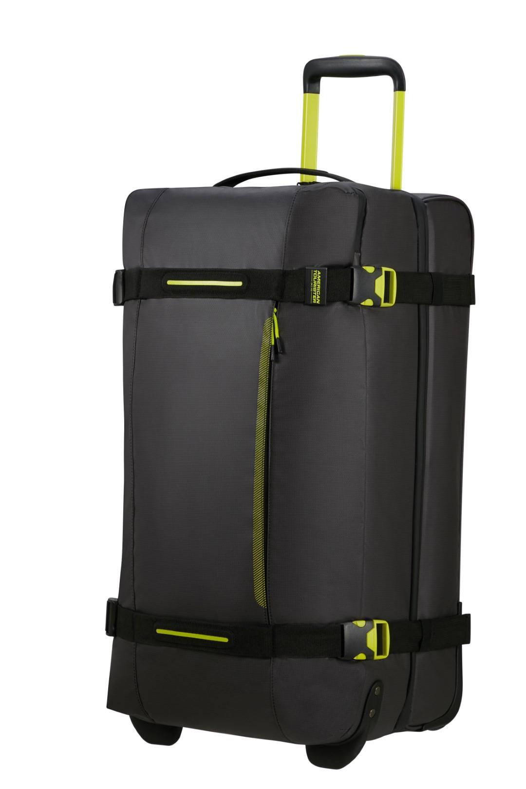 American Tourister - URBAN TRACK Rollenreisetasche Duffle Wheels M Coated Black-Lime schwarz/gelb - Gr. - M von American Tourister