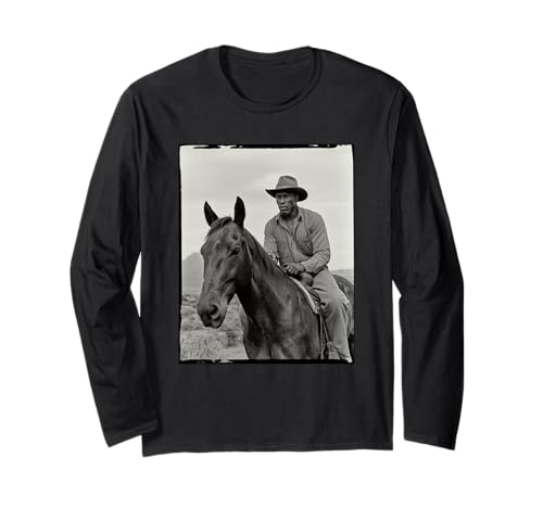 Black Cowboy Pride Western History Vintage Rider Damen Herren Langarmshirt von American West Heritage African Cowboy Retro Art