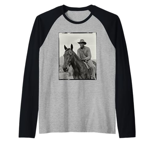 Black Cowboy Pride Western History Vintage Rider Damen Herren Raglan von American West Heritage African Cowboy Retro Art
