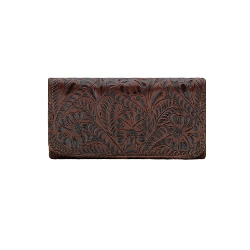 American West Damen Saddle Ridge Tri-Fold Wallet, Kastanie, Einheitsgröße, Dreifach gefaltete Brieftasche von American West