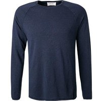 American Vintage Herren Longsleeve blau Baumwolle meliert von American vintage