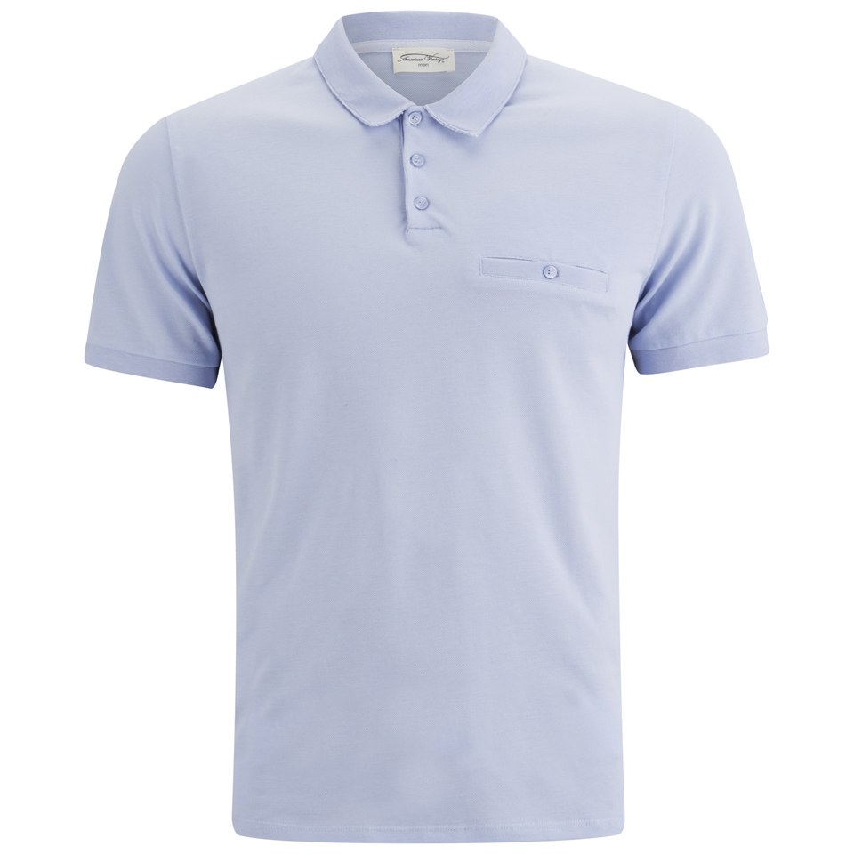 American Vintage Men's Pocket Detail Polo Shirt - Sky - M - Blau von American vintage