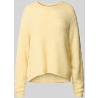 American Vintage Oversized Strickpullover mit Rundhalsausschnitt Modell 'NENYBA' in Hellgelb, Größe M von American vintage