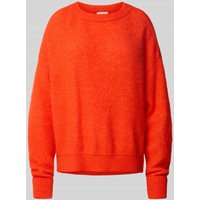 American Vintage Oversized Strickpullover mit gerippten Abschlüssen Modell 'VITOW' in Rot Melange, Größe M/L von American vintage