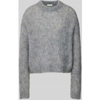 American Vintage Strickpullover mit gerippten Abschlüssen Modell 'BYMI' in Mittelgrau, Größe S von American vintage