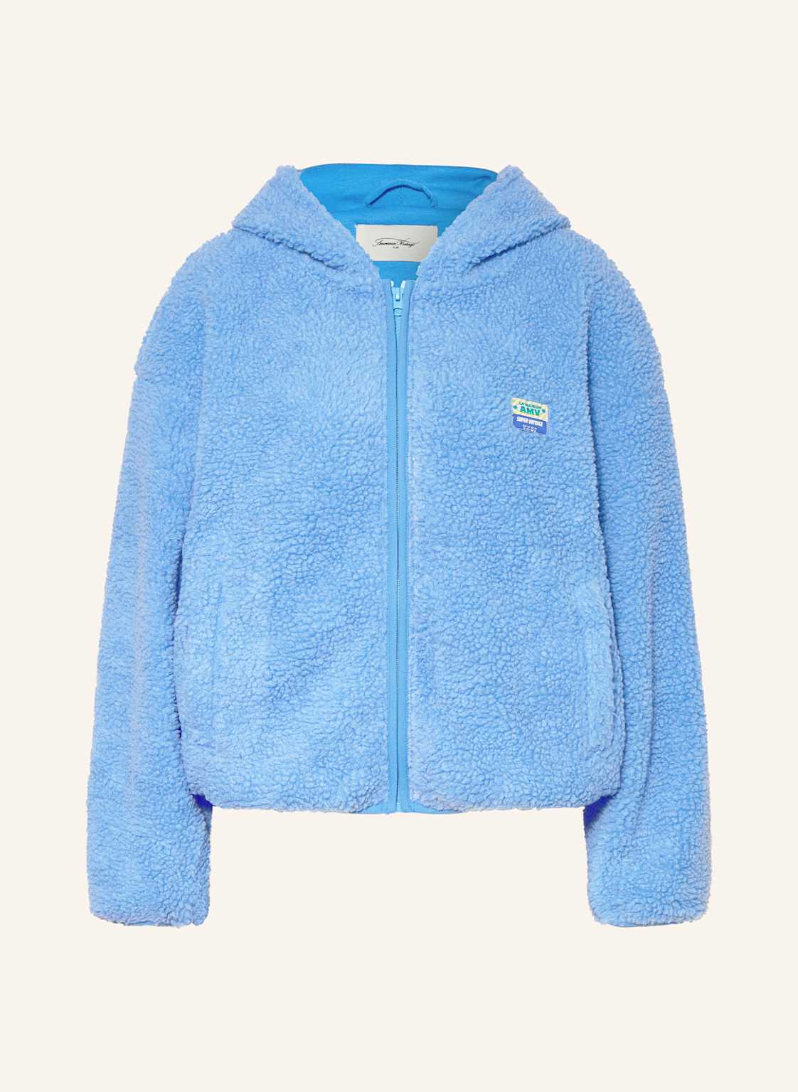 American Vintage Teddyfell-Jacke Hoktown blau von American vintage