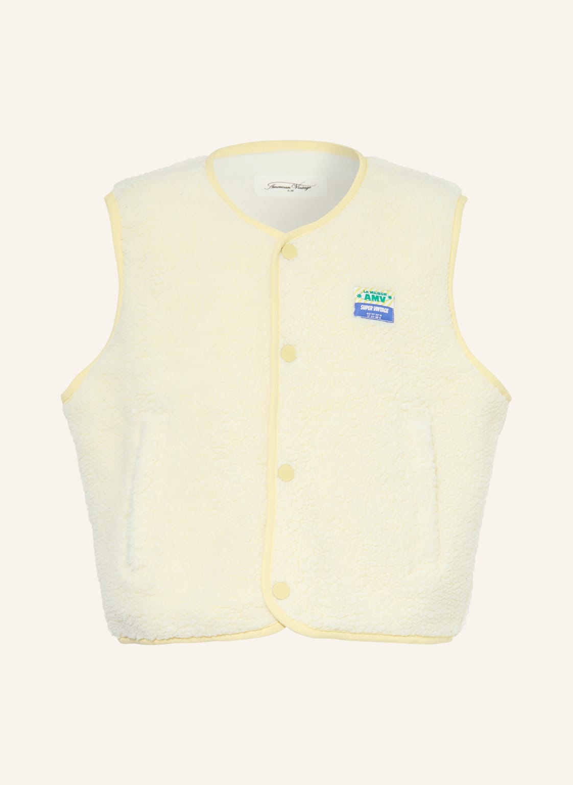 American Vintage Teddyfell-Weste Hoktown weiss von American vintage