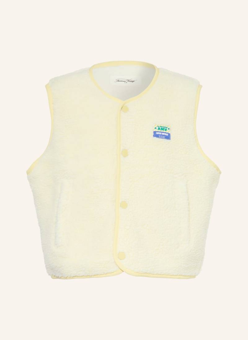 American Vintage Teddyfell-Weste Hoktown weiss von American vintage