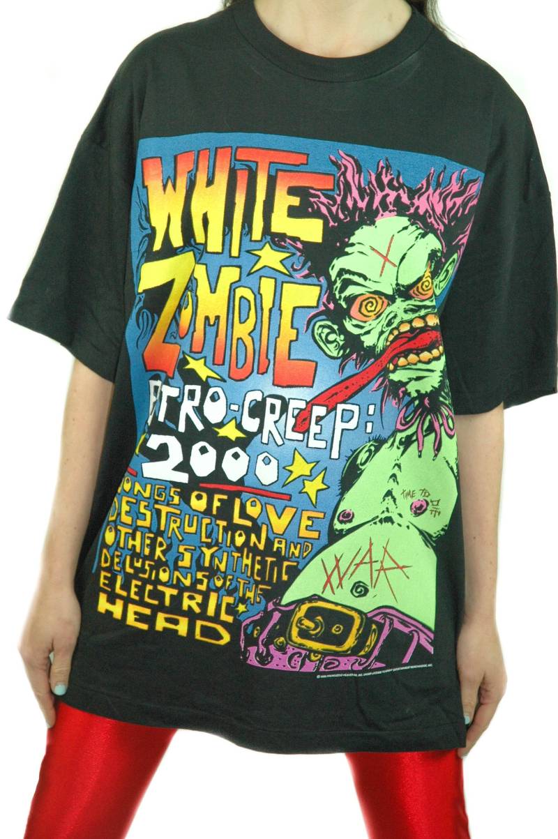 Vintage Weißes Zombie-Hemd Astro Creep 2000 Konzert-Hemd Band-T-Shirt 1995 90Er Jahre Hemd 1990Er-Jahre-T-Shirt Rob Weißer Zombie von AmericanIconVintage