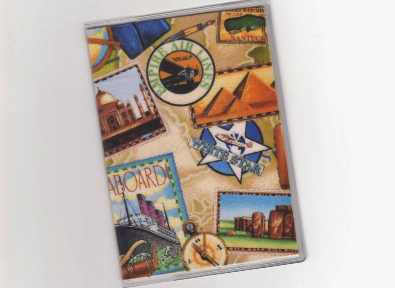 Passport Cover Vintage Reise Poster Khaki Stoff & Vinyl Ziel Hochzeit Gunsten Travel Teams Cruise von AmericanPie