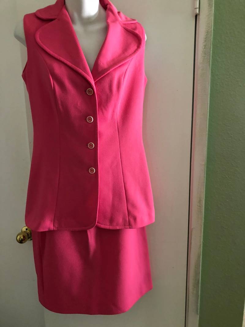 Graff California Wear Small Pink Top Set Outfit Elastic Waist Rock Vtg 2 Stück von AmericanTide