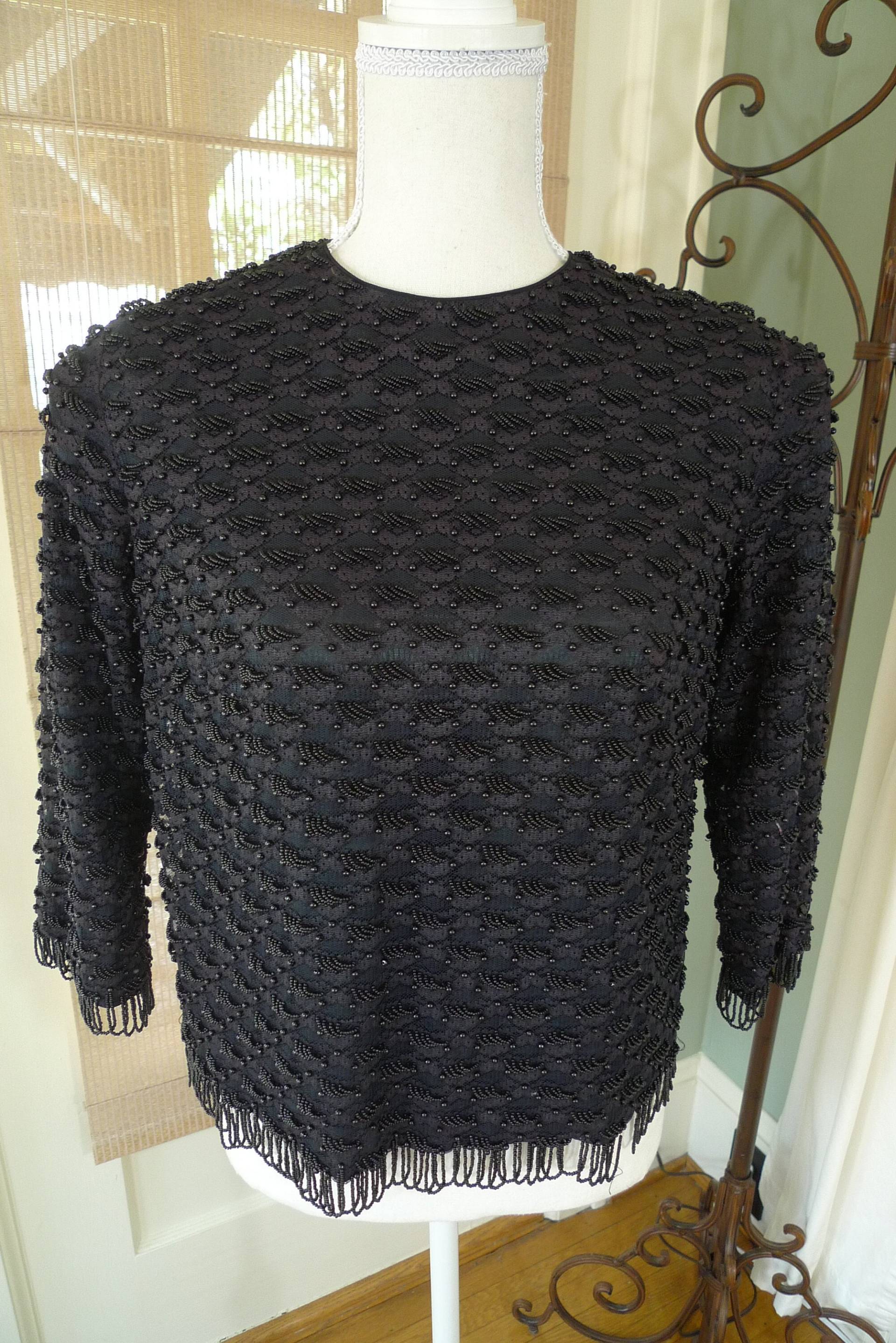 Büste 1960S Hong Kong Tailored Amazing All Over Perlenpullover von AmericanVintagePDX