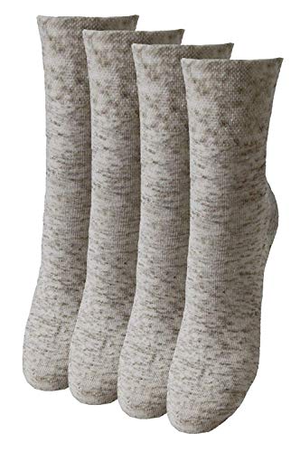 Americo R. Damen Herren Leinensocken Piquerand 4er Pack Naturmeliert 43-46 von Americo R.