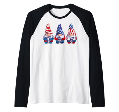 Zwerge USA Souvenir Flagge Damen, Herren, Jungen, Mädchen Raglan von Amerika Amerikanische Fahne Patriot Amerika Liebe