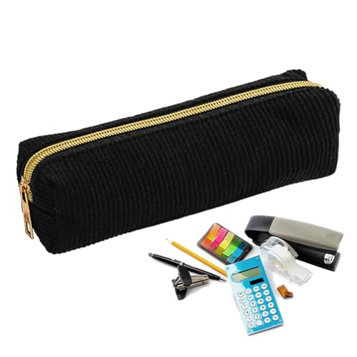 Amesor Großraum Stiftetui | Ästhetisches Federmäppchen | Großes Fassungsvermögen Cordstoff Einfarbige Tasche für Schreibwaren Marker Radiergummis Stifte Lineal Notizblock von Amesor