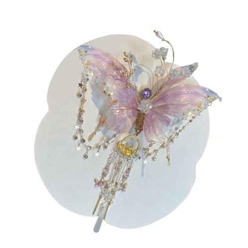 Amesor Haarschmuck Für Damen | Chinesische Haarnadel,Seiden Schleife Elegante Rose Glänzende Quasten Haarschmuck Für Jugendliche Mädchen Frauen Formelle Anlässe Cosplay Hochzeit Abschlussball Schule von Amesor