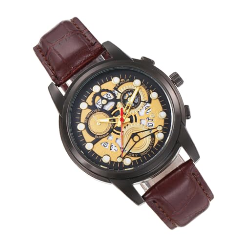 Amesor Herren Uhr Mechanische, mechanische Uhren für Männer, Business Leder -Gurtmenschen Uhren -Datum Display, Mode Armbandwatch Automatisches Display für formelles Freizeitkleid von Amesor