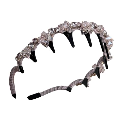 Amesor Klammer Kopfband - Kunstperlen Haarreif Mit Zahnreif - Anti-Rutsch Mode Haarschmuck Dekorativ für Frauen Mädchen Brautjungfern Bräute Party Hochzeit Festivals Musikfeste von Amesor