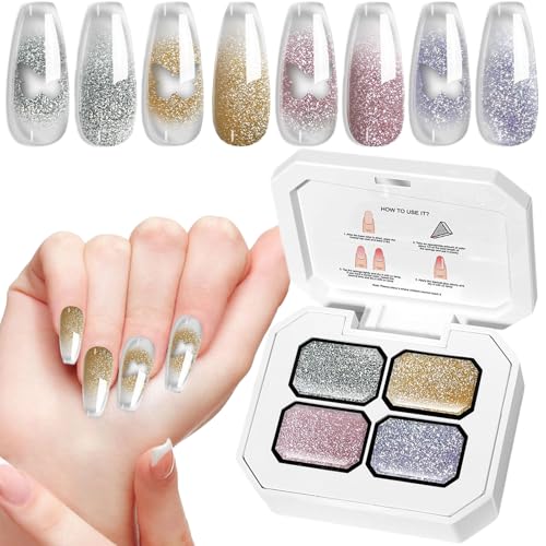 Amesor Nagel Gel Lack,4 Farben Nageldesign Gel für Frauen - Fingernagellackierung Langanhaltender Verlauf Für Anfänger Und Profis von Amesor
