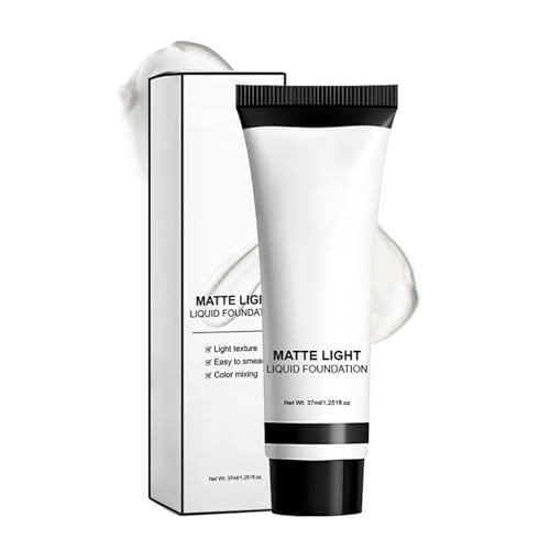 Amesor Weiße Clown Schminke | Foundation | 37ml Kompakte Lang Anhaltende Flüssiggrundierung Für Kinder Karneval Cosplay Erwachsene Bühne von Amesor